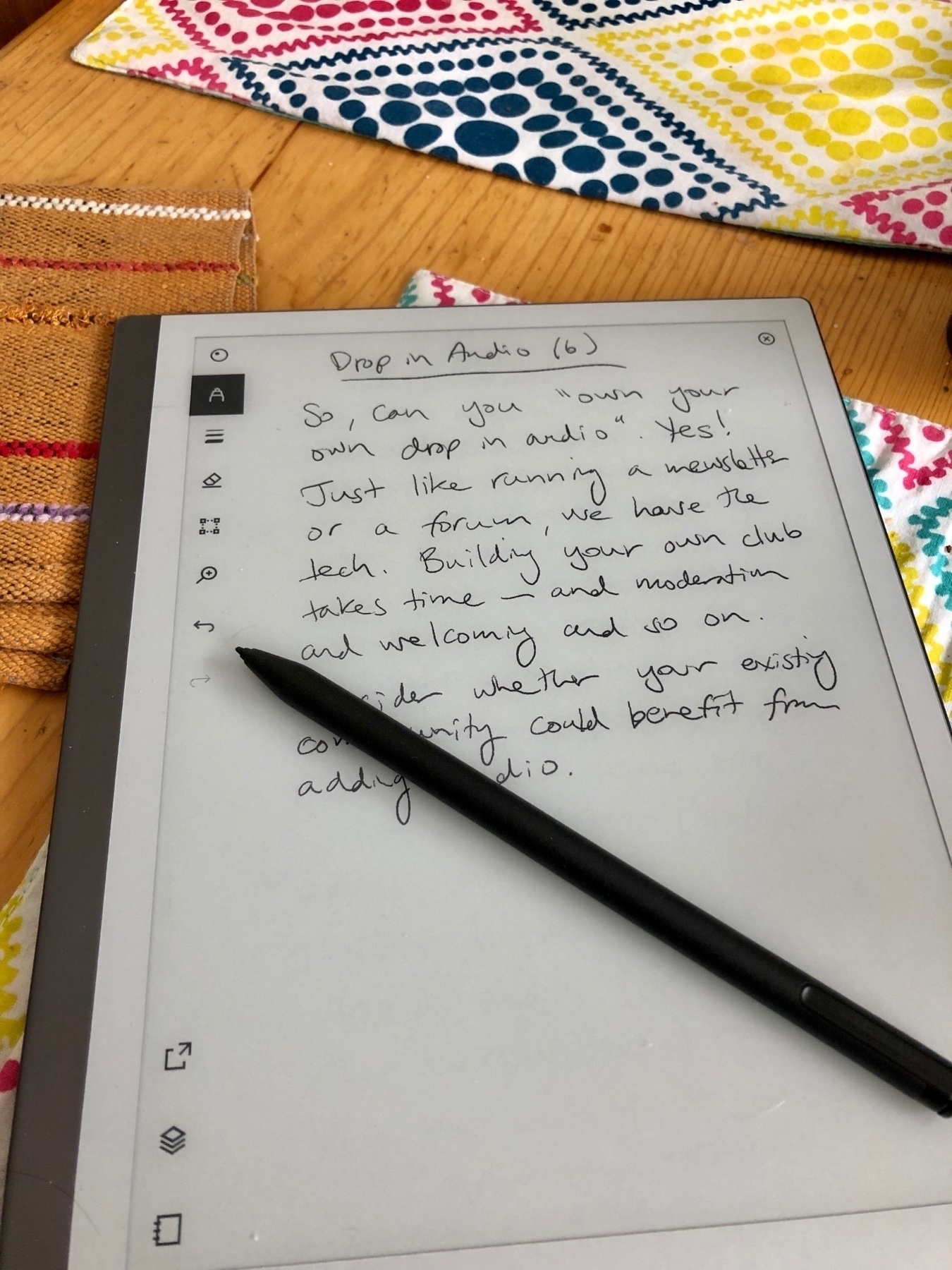 First blog post at the breakfast table - reMarkable Tablet